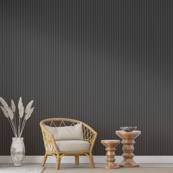 2К Панель Стеновая Реечная МДФ Stella Beats De Luxe Black Lead 2700x119x16 (4шт.упак.)