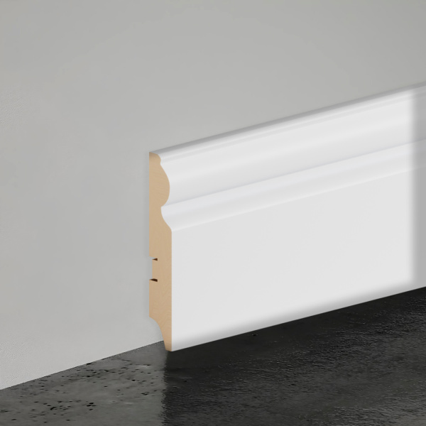 2К Напольный плинтус МДФ Stella 110C Белый 2000х110х16 (4шт.упак.)