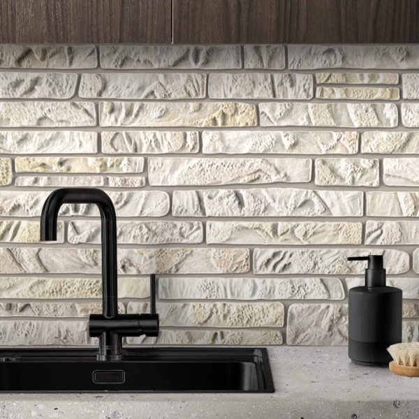 Панель ПВХ 0,3 мозаика Пластушка белая