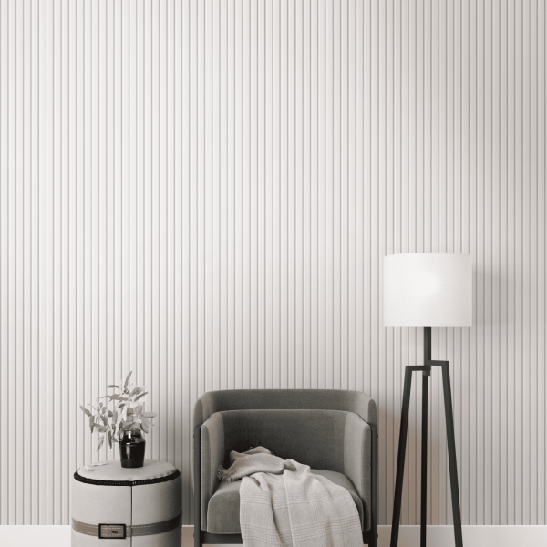 2К Панель Стеновая Реечная МДФ Stella Beats Standart Белый 2700x119x16 (4шт.упак.)