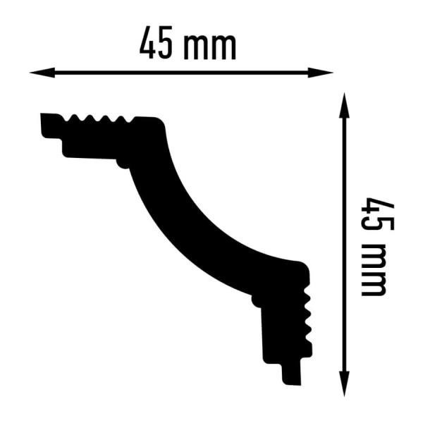 Плинтус потолочный Плинтэкс K 45/45 (90 шт)