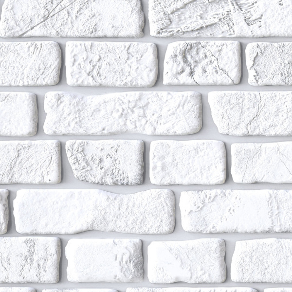 Панель ПВХ 0,4 кирпич Ретро белый 