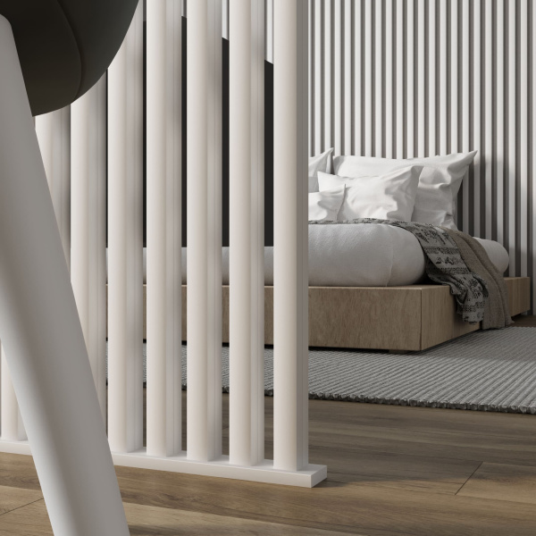 Интерьерная рейка МДФ STELLA Милана Белый 20*30*2700 (уп.8 шт.)