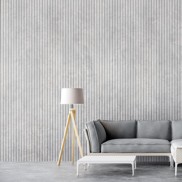 2К Панель Стеновая Реечная МДФ Stella Beats Premium Бетон Чикаго 2700x119x16 (4шт.упак.)