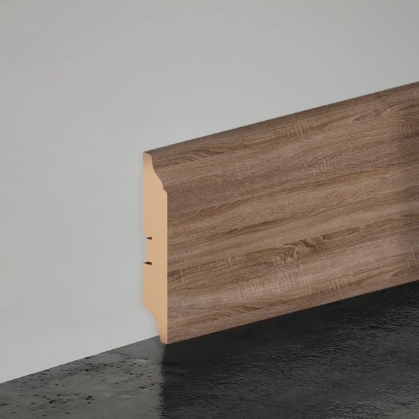 2К Напольный плинтус МДФ STELLA 100B 2000x100x16 Дуб Винтаж (12шт в упак)