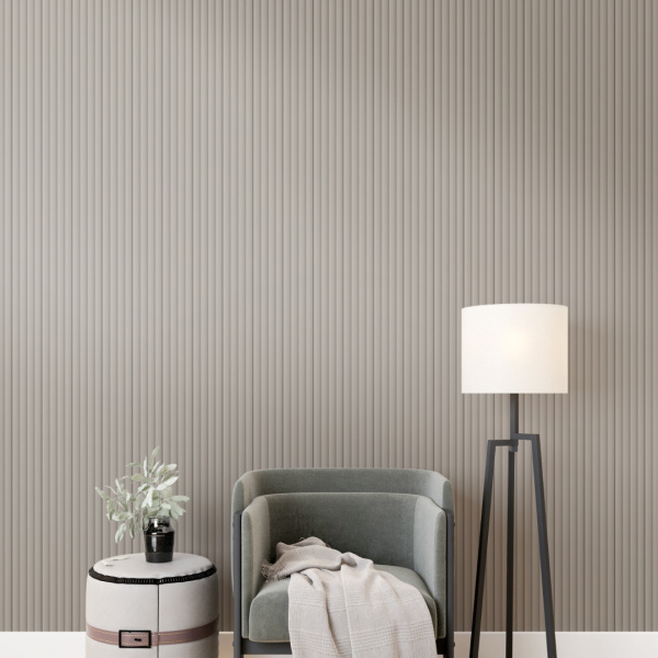 Панель Стеновая Реечная МДФ Stella Wave De Luxe Sandgrau 2700x119x16 (4шт.упак.)