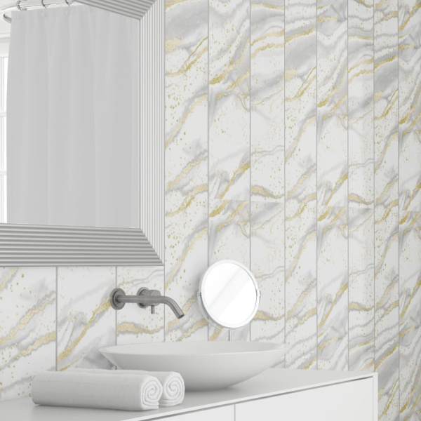 Панель ПВХ Мрамор Арктика 654 2,7*0,25 STELLA Light