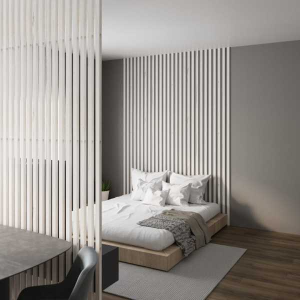 2К Интерьерная рейка МДФ Stella Бриона Standard Дуб Санремо Белый 16*40*2700 (уп.8 шт.)