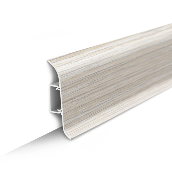 Напольный плинтус ПВХ Идеал Классик 55 Ясень белый 252 (40)