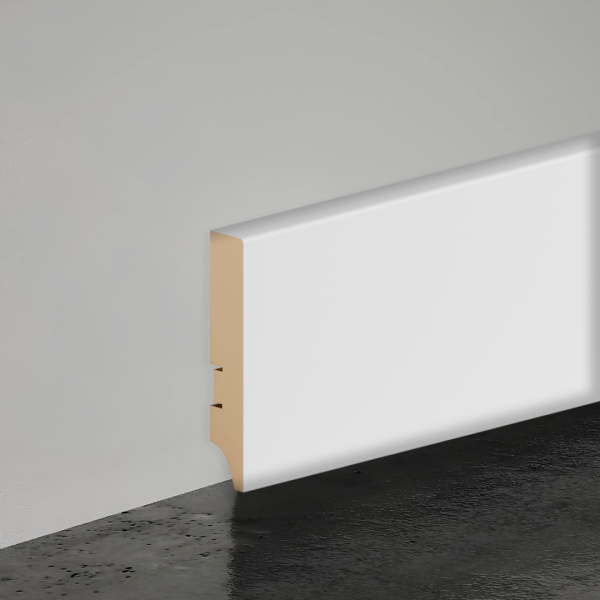 2К Напольный плинтус МДФ Stella 100А Белый 2000х100х16 (4шт.упак.)