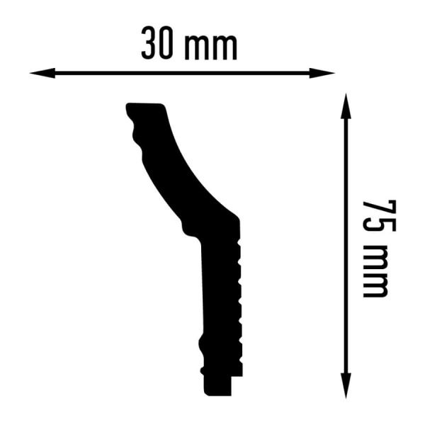 Плинтус потолочный Плинтэкс R 30/75 SC (54 шт)