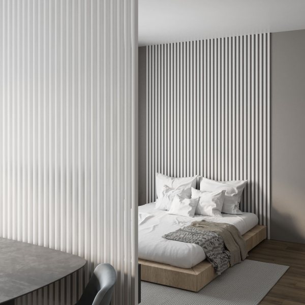 Интерьерная рейка МДФ STELLA Милана Белый 20*30*2700 (уп.8 шт.)