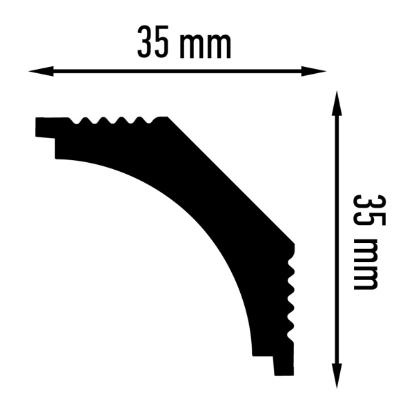 Плинтус потолочный Плинтэкс N 35/35  (110 шт)