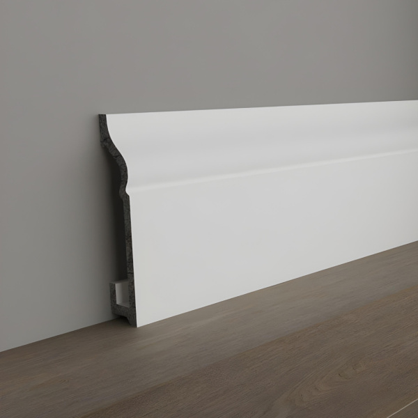 Плинтус напольный DPM Stella Флорент 80 Белый 80х16х2000 мм (упак.20 шт.)