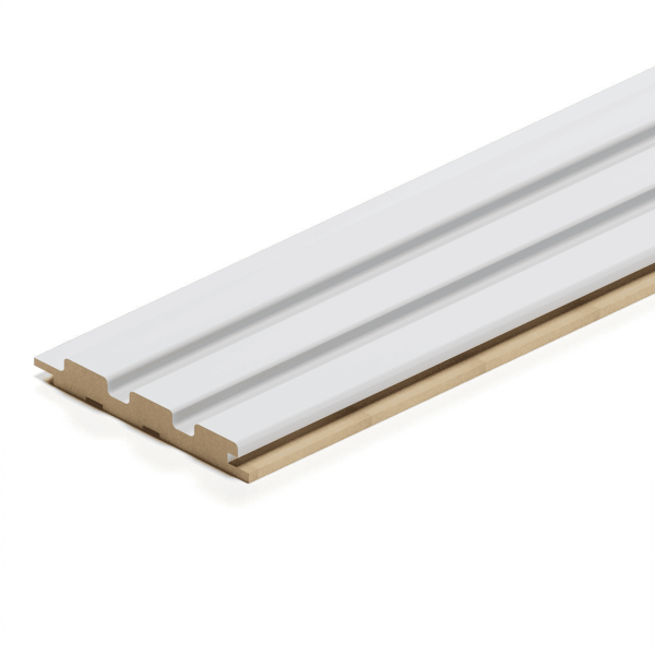 2К Панель Стеновая Реечная МДФ Stella Beats Standart Белый 2700x119x16 (4шт.упак.)