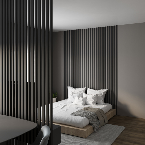 Интерьерная рейка МДФ STELLA Бриона Black Edition 16*40*2700 (уп.8шт.)