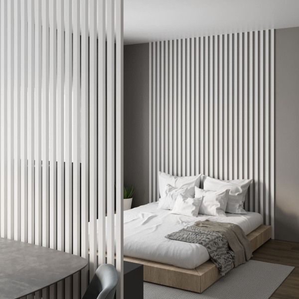 2К Интерьерная рейка МДФ Stella Бриона Standard Белый 16*40*2700 (уп.8шт.)