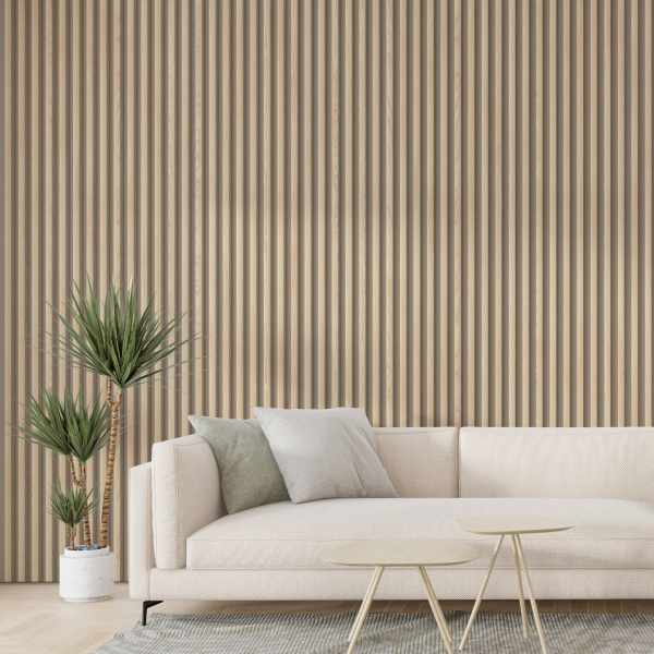 Рейка Интерьерная МДФ Stella Модель 12 Light Дуб Снежный 2800х27х12 (упак.15шт.)