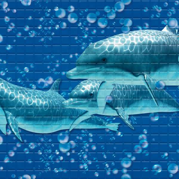 Панель ПВХ 0,3 мозаика «Дельфины» STELLA 