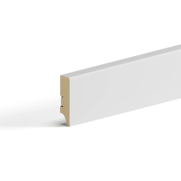 Напольный плинтус МДФ STELLA 60 2000х60х16 Белый (7шт в упак) 
