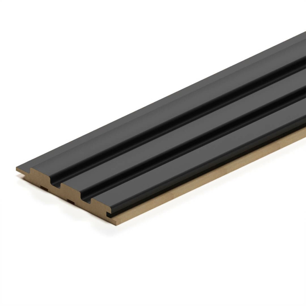 2К Панель Стеновая Реечная МДФ Stella Beats De Luxe Black Lead 2700x119x16 (4шт.упак.)