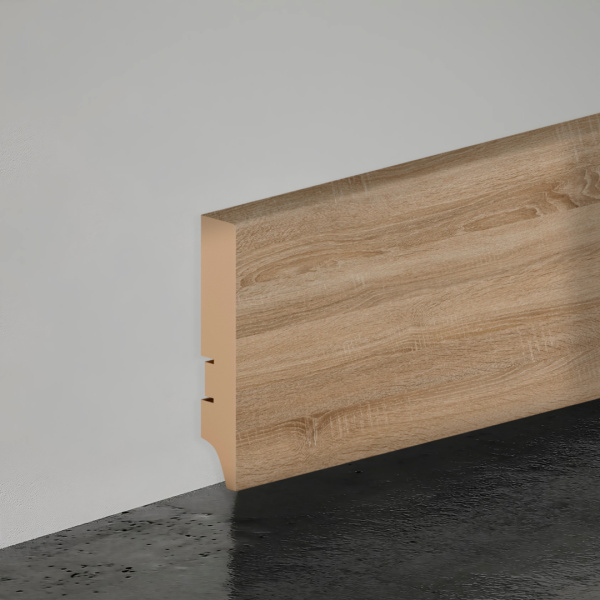 2К Напольный плинтус МДФ STELLA 100А 2000х100х16 Дуб Сонома (12шт в упак)