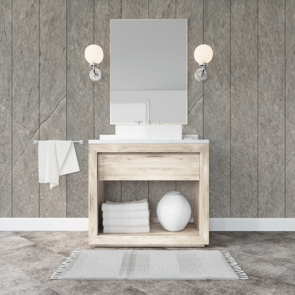 Панель ПВХ Stella Premium Ламинация Мрамор Пиетра грей 2700х250х9 (8шт.упак.)