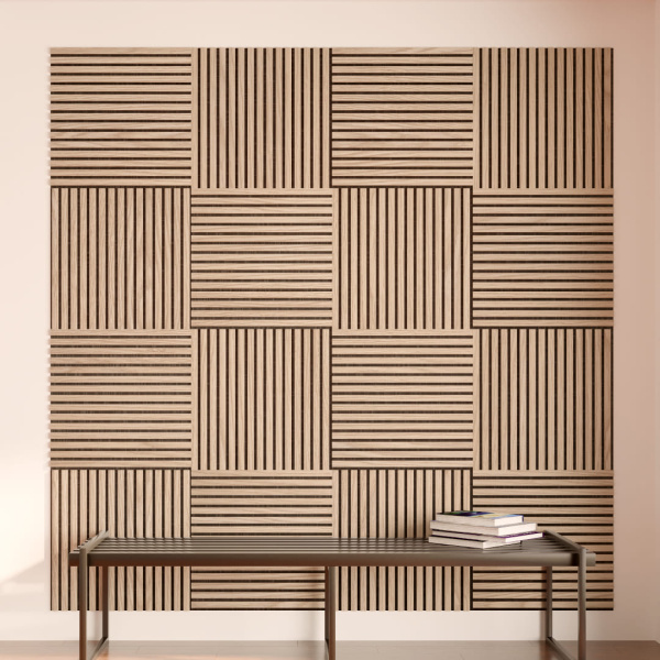 Панель Стеновая Акустическая Stella Comfort Light Дуб Снежный 600х600х9 (уп.1шт.)