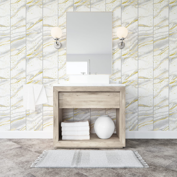 Панель ПВХ Мрамор Арктика 654 2,7*0,25 STELLA Light