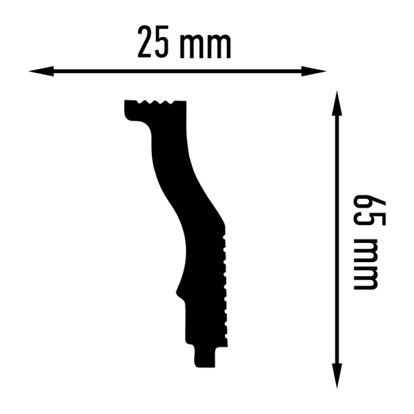 Плинтус потолочный Плинтэкс O 25/65 SC (63 шт)