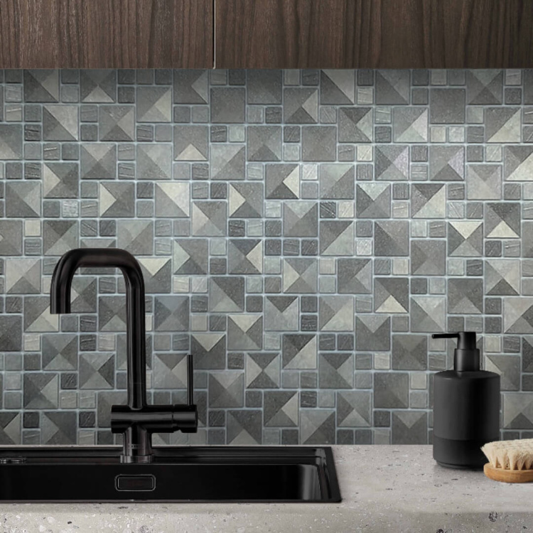 Панель ПВХ 0,3 мозаика Сахара серая