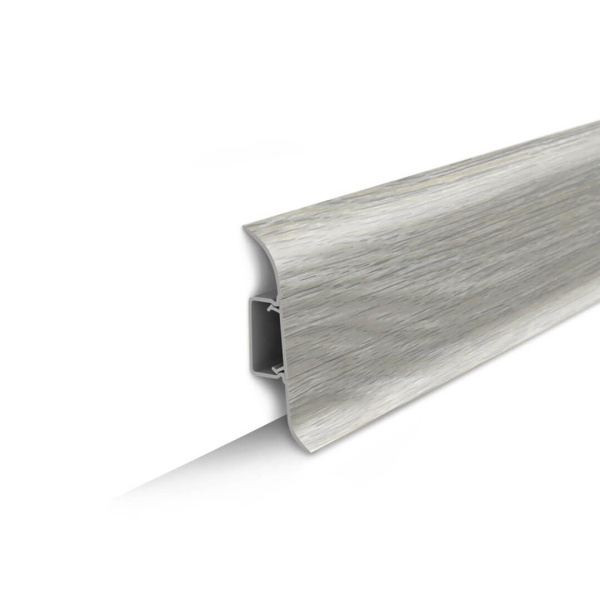 Напольный плинтус ПВХ Идеал Классик 55 Ясень серый 253 (40)