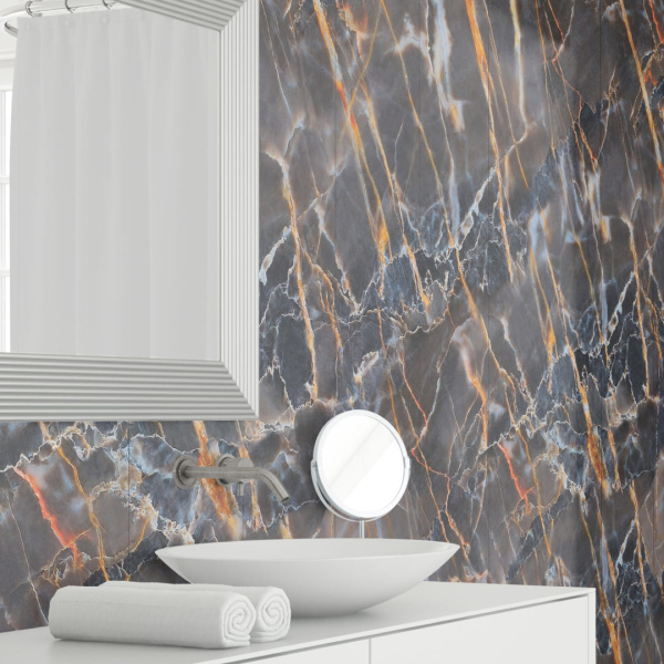 Панель ПВХ Stella Slim 5мм Light Мрамор Барокко М-011 2600х250х5 (15шт.упак.)