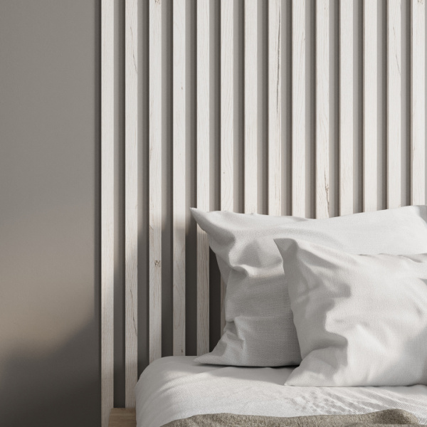 Интерьерная рейка МДФ STELLA Бриона Дуб Санремо Белый 16*40*2700 (уп.8 шт.)