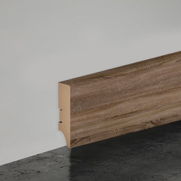 2К Напольный плинтус МДФ STELLA 60 2000х60х16 Дуб Винтаж (20шт в упак) 