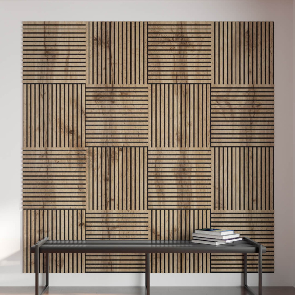 Панель Стеновая Акустическая Stella Comfort Standart Дуб Сонома 600х600х9 (уп.1шт.)