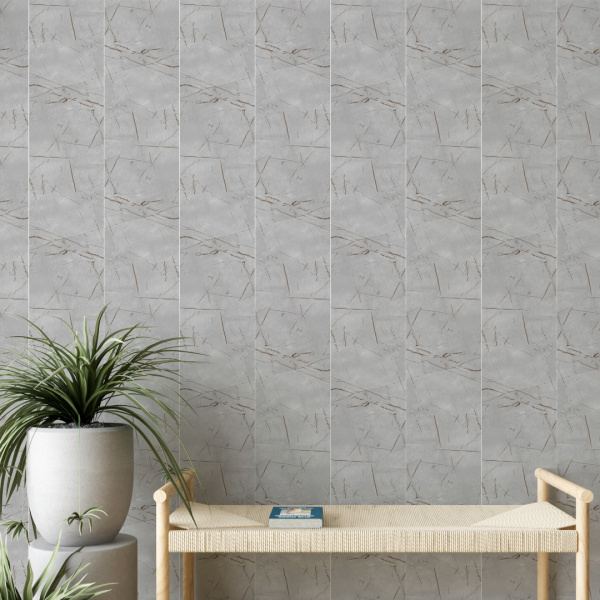 Панель ПВХ Мрамор Грей 673/1 2,6*0,25 Stella Slim 5мм Light (15)