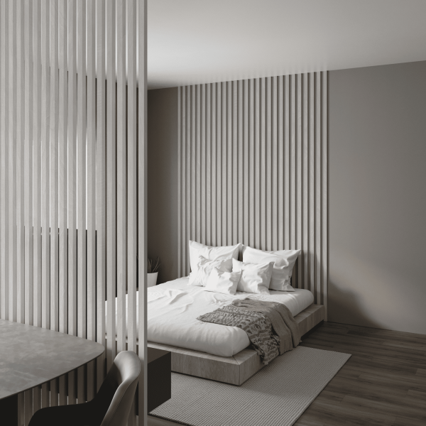 2К Интерьерная рейка МДФ Stella Бриона Light Орех Акира 16*40*2700 (упак.8шт.)