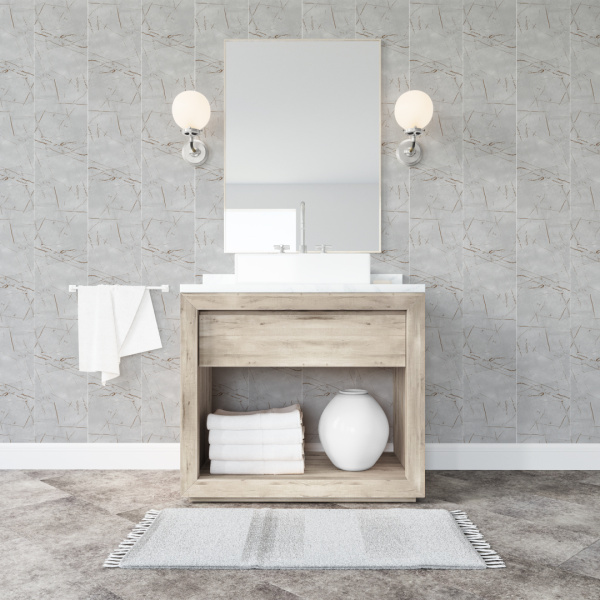 Панель ПВХ Мрамор Грей 673/1 2,6*0,25 Stella Slim 5мм Light (15)