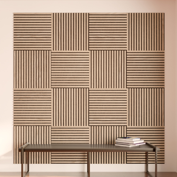 2К Панель Стеновая Акустическая Stella Comfort Light Дуб Снежный 600х600х9 (уп.1шт.)