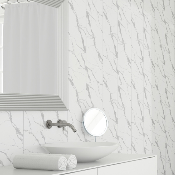 Панель ПВХ Мрамор Крестолла 671 2,6*0,25 Stella Slim 5мм Light (15)