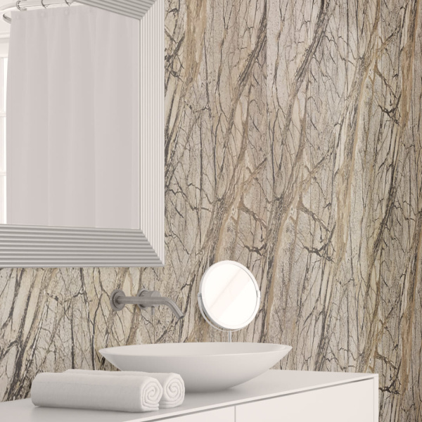 Панель ПВХ Stella Slim 5мм Light Мрамор Романский М-001 2600х250х5 (15шт.упак.)