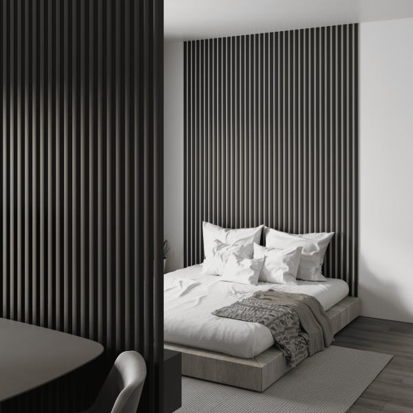 2К Интерьерная рейка МДФ Stella Милана Standard Black Edition 20*30*2700 (уп.8 шт.)