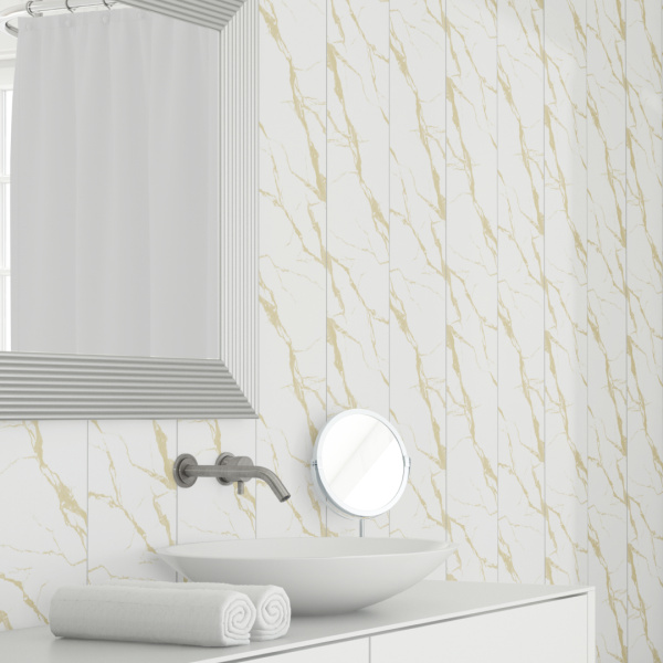 Панель ПВХ Мрамор Бьянко 671/1 2,6*0,25 Stella Slim 5мм Light (15)