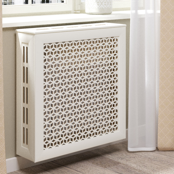 Экран для радиатора 60х60 см Илона белый STELLA