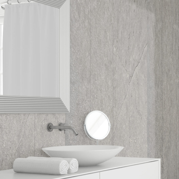 Панель ПВХ Stella Premium Ламинация Мрамор Пиетра грей 2700х250х9 (8шт.упак.)