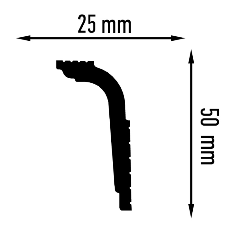 Плинтус потолочный Плинтэкс IC 25/50 (120 шт)