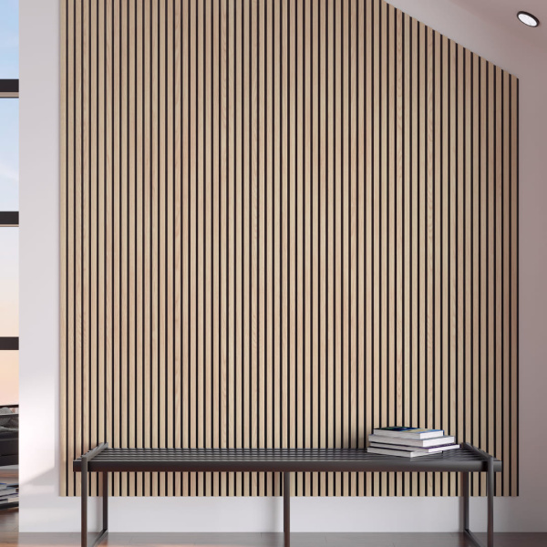 Панель Стеновая Акустическая Stella Comfort Light Дуб Снежный 2780х600х9 (уп.1шт.)