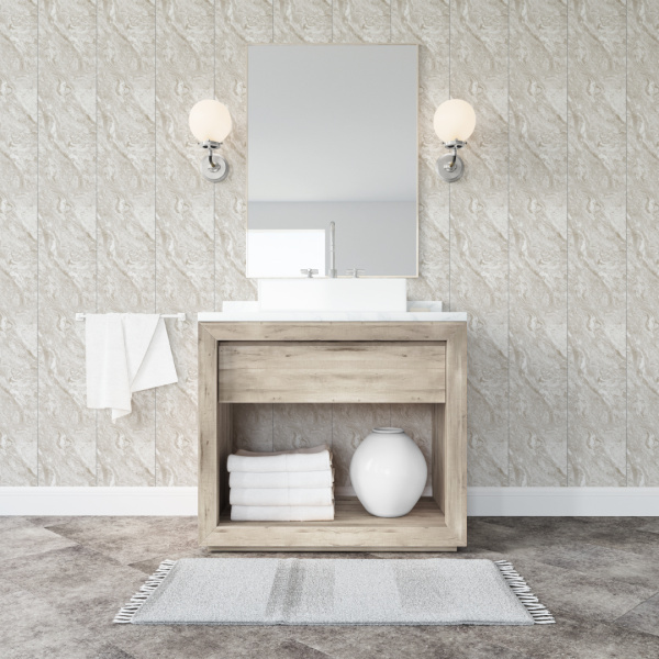 Панель ПВХ Мрамор Корсика 672/1 2,6*0,25 Stella Slim 5мм Light (15)