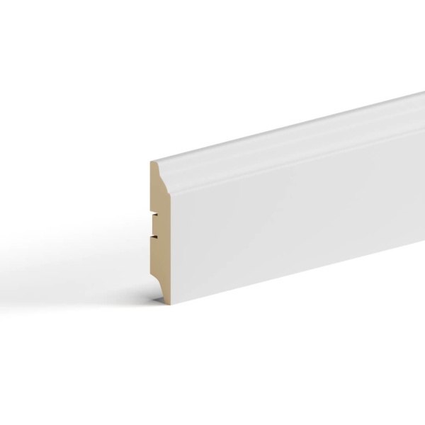 Напольный плинтус МДФ STELLA 82 2000х82х16 Белый (5шт в упак)